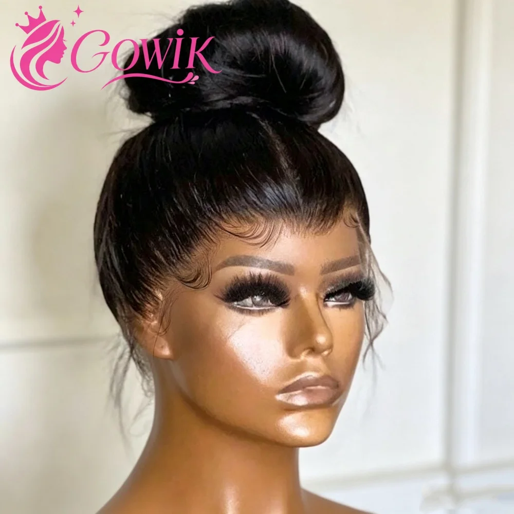 Pelucas con frente de encaje de 360 grados, densidad 250, cabello humano, 38 pulgadas, peluca lisa con cordón invisible, fácil de usar para principiantes, cabello brasileño para mujeres.