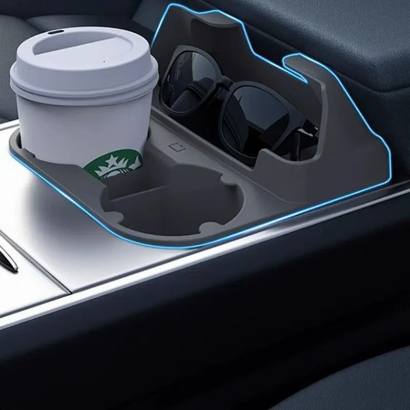 FIT for Tesla Model 3 Model Y Glasses Case Cup holder 2 in 1 piece Center Console Storage Box Car