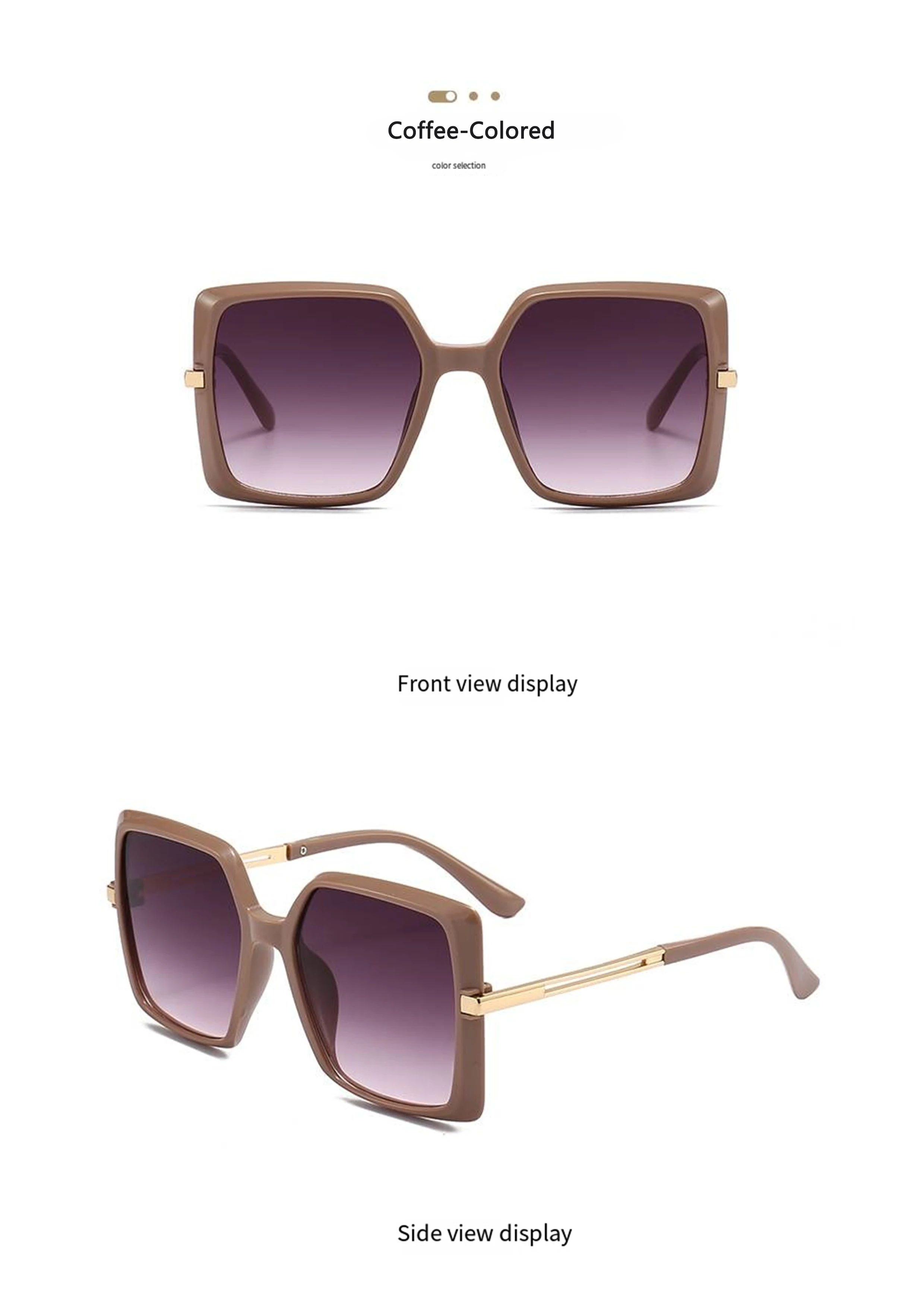 Neue klassische Retro-Sonnenbrille mit quadratischem Rahmen, stilvoll und schlankmachend, UV-schützende Damen-Sonnenbrille 4271 – Detail 12