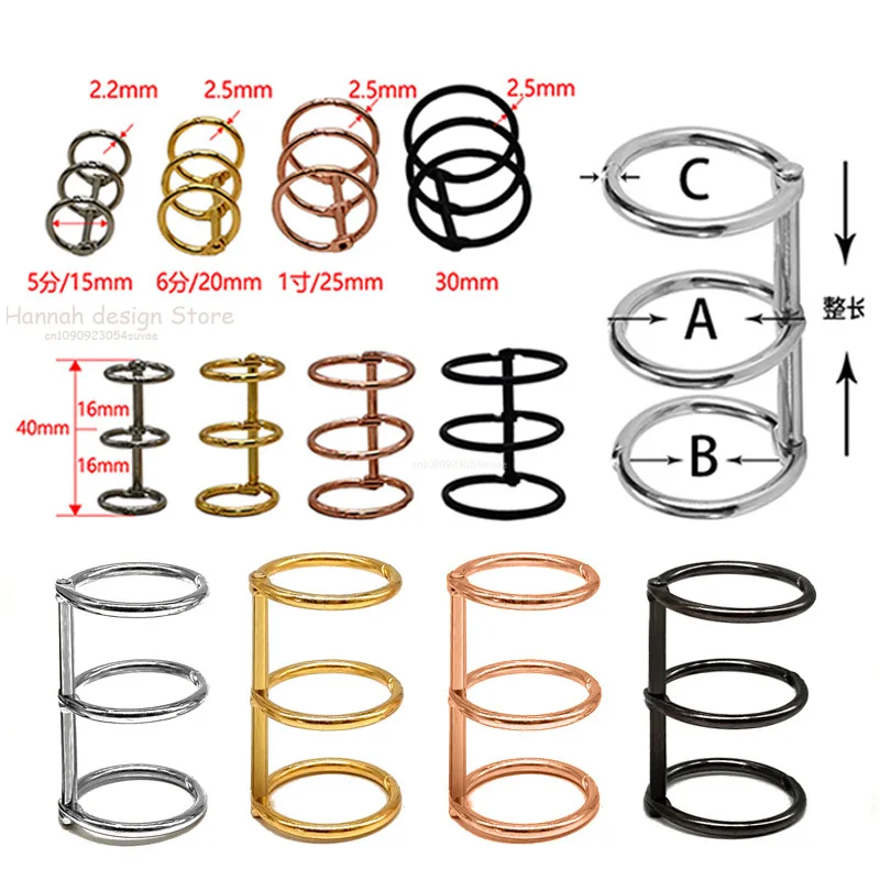 2PCS 3-Hole Metal Clip Book Rings Loose-leaf Binder for A5 A6 A7 Paper Storage Tool Scrapbooking Art Crafts DIY Student