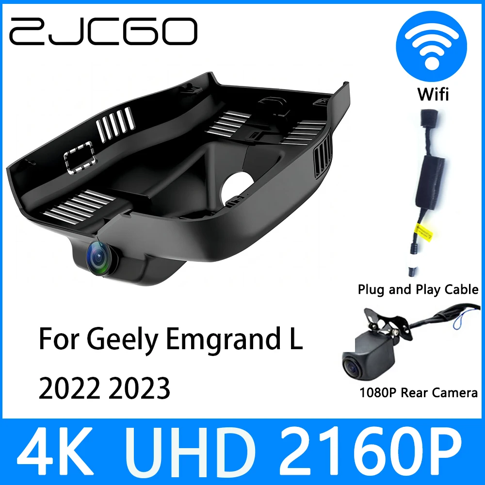 ZJCGO Dash Cam 4K UHD 2160P Car Video Recorder DVR Night Vision parking for Geely Emgrand L 2022 2023