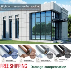 One Way Window Film Mirror Reflective Solar Window Tint UV Heat Control Glass Vinyl Blackout Sticker Glass Privacy for Home