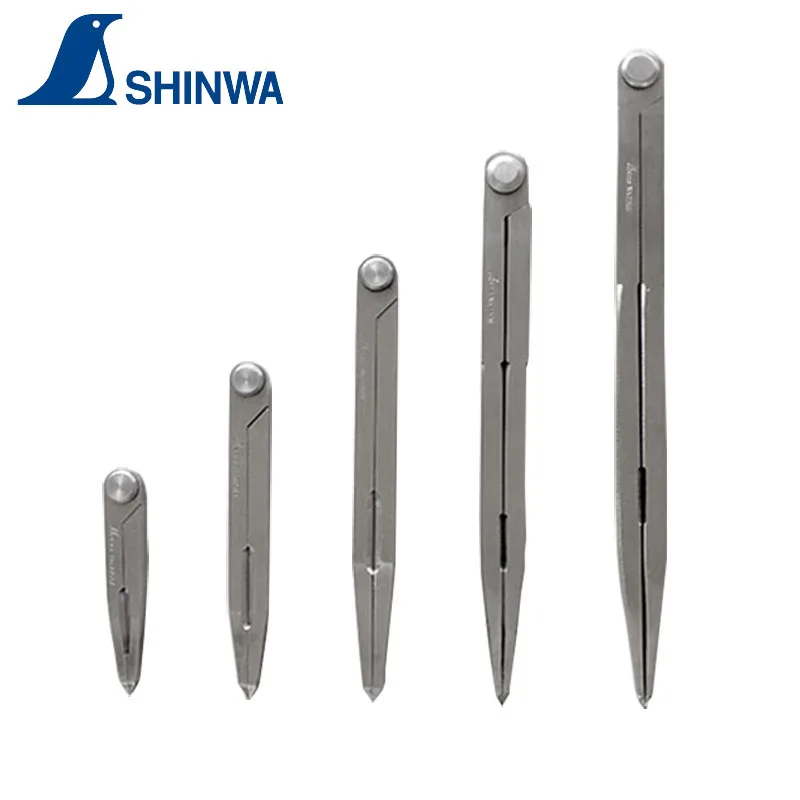 Japanese SHINWA Penguin Industrial Marking Steel Planning Needle Divider Gauge Compass 10-30cm 1PCS