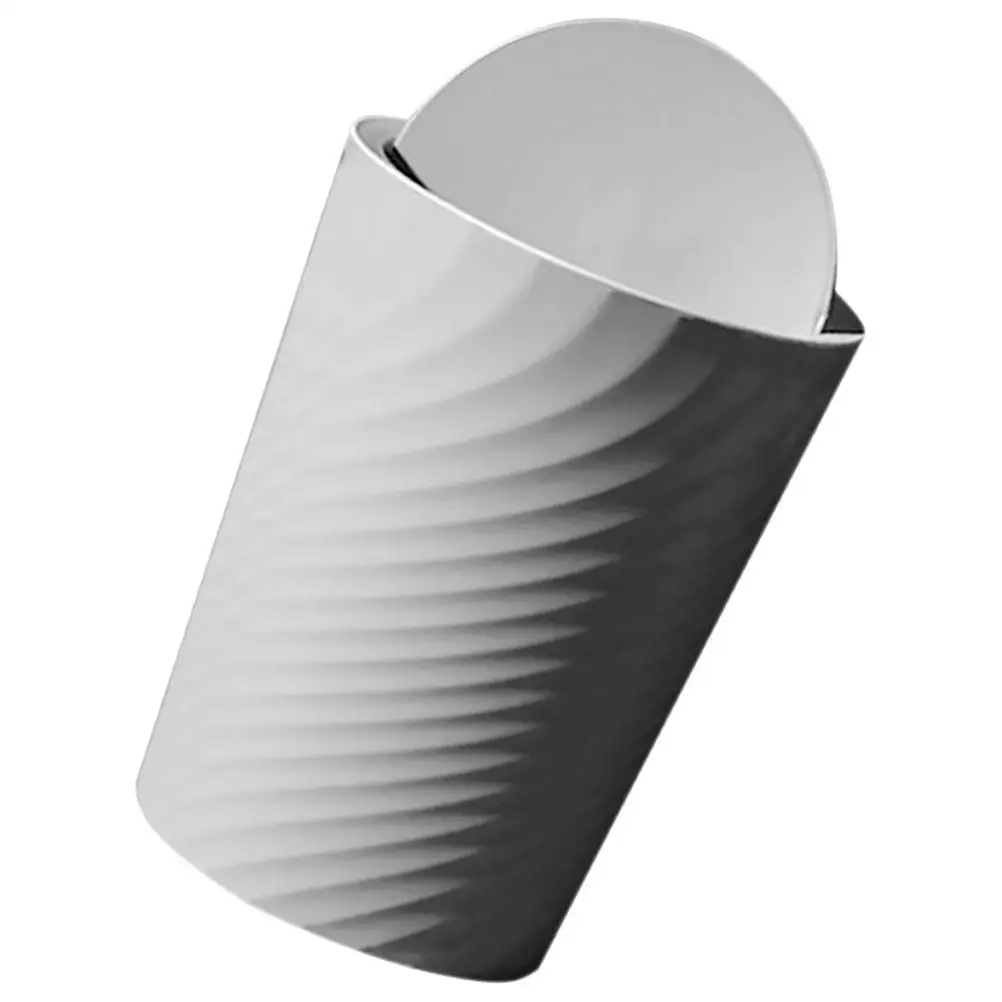 

10L Gray Trash Can Swing Lid Kitchen Bathroom Bedroom Living Room Household Garbage Bin Plastic Kitchen Trash Can Thicken