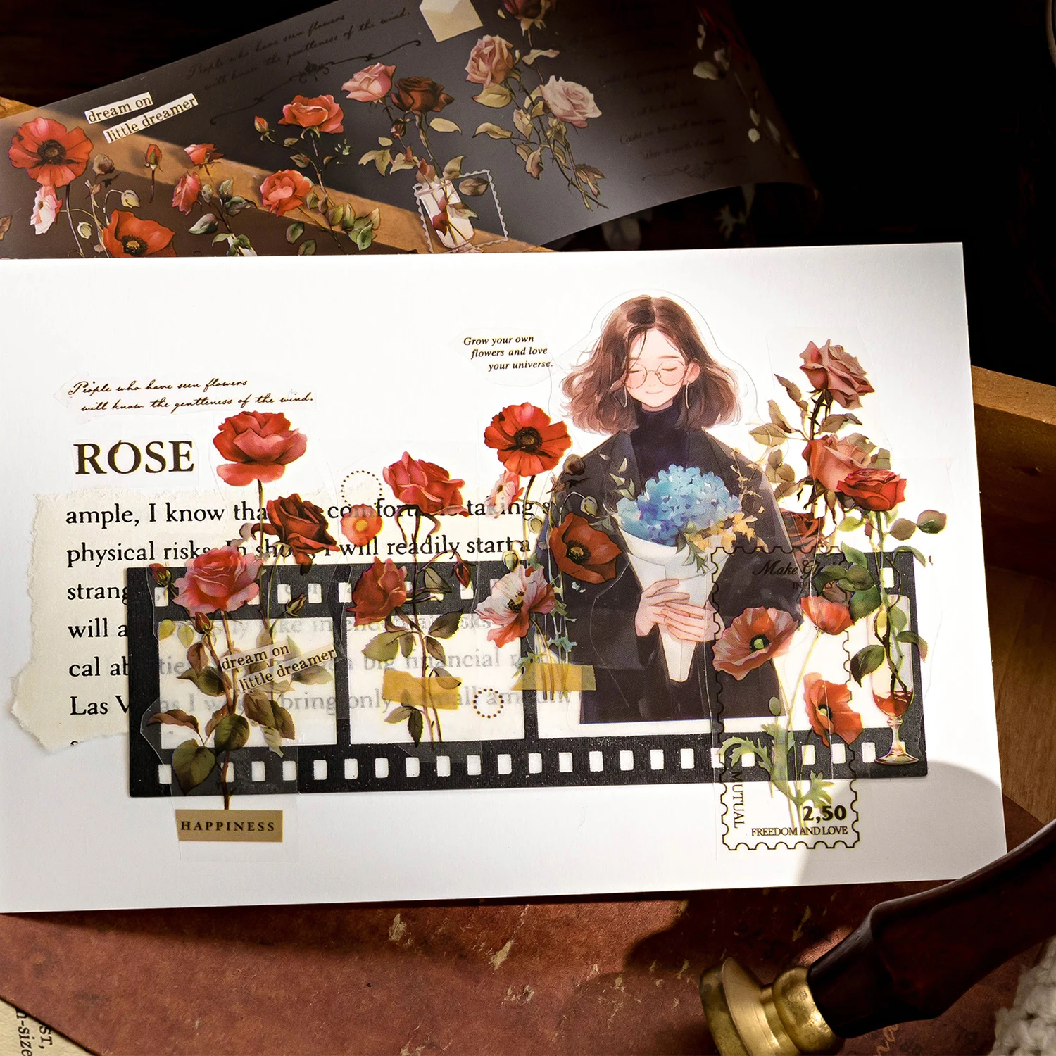 12 Packungen/Menge „The Flower Field Stretches Endlessly“-Serie, süßes, schönes, dekoratives Retro-PET-Klebeband