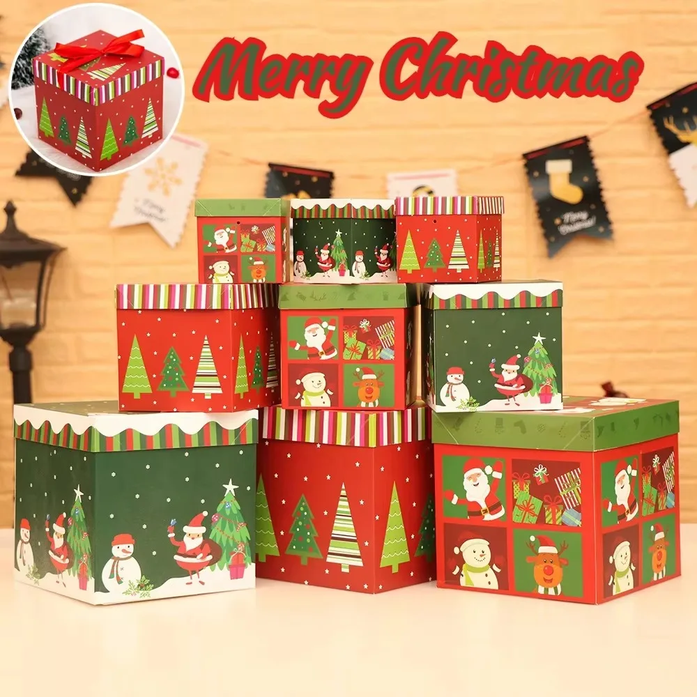 

1PC New Christmas Party Decorations Large and Small Christmas Gift Boxes Christmas Tree Bottom Decorations Gift Boxes Gift Packs