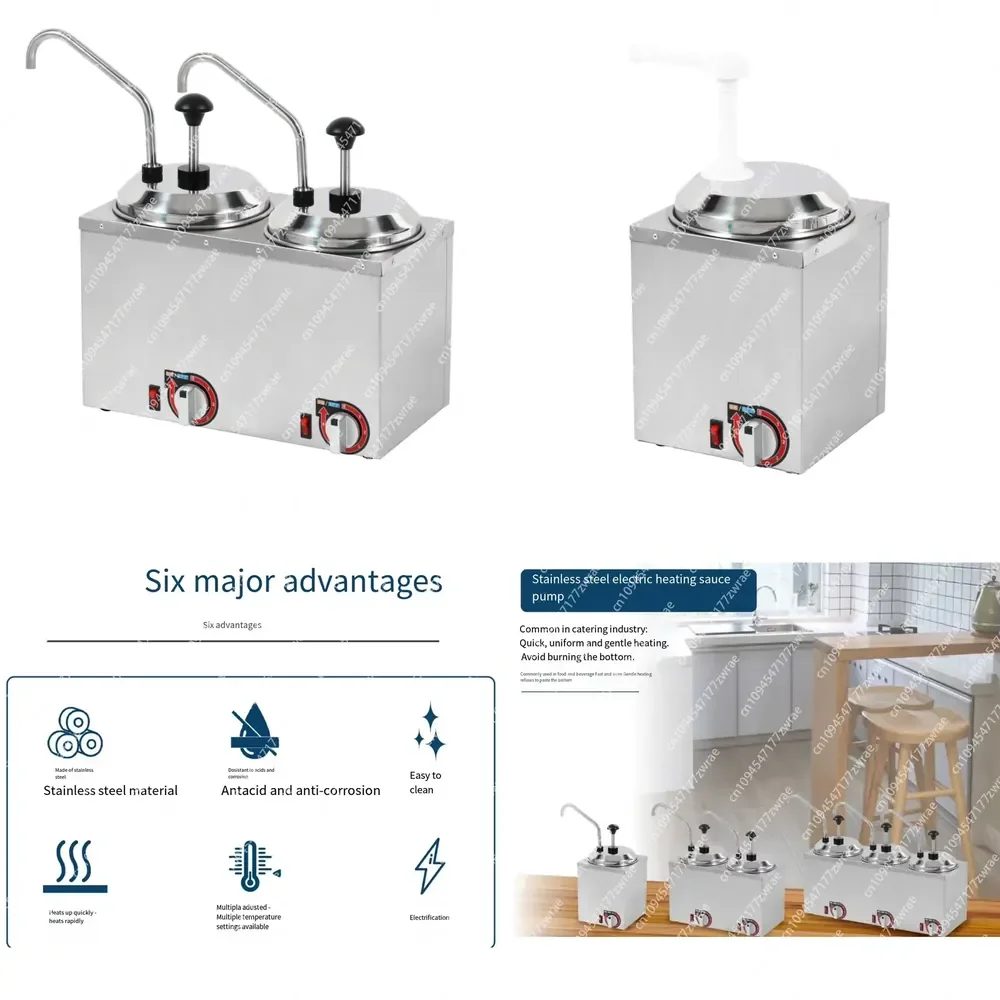Single Pot Electric Heating Warmer Cheese Hot Chocolate Dispenser Machine Fudge Buttery Topping Chili Tomato Sauce Buffets