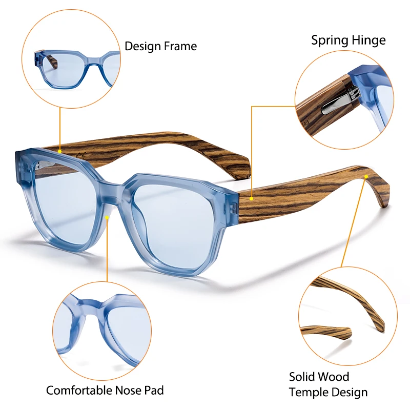 CATERSIDE Fashion الرجال العدسات البصرية النظارات الشمسية الصلبة خشبية معبد وصفة طبية نظارات شمسية المرأة السفر في الهواء الطلق نظارات