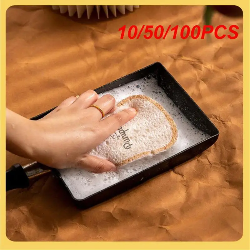 10/50/100PCS Scouring Pad Thickened Compressed 2023 Kitchen Artifact Cleaning Tools Dishwashing Sponge Oil-free Household