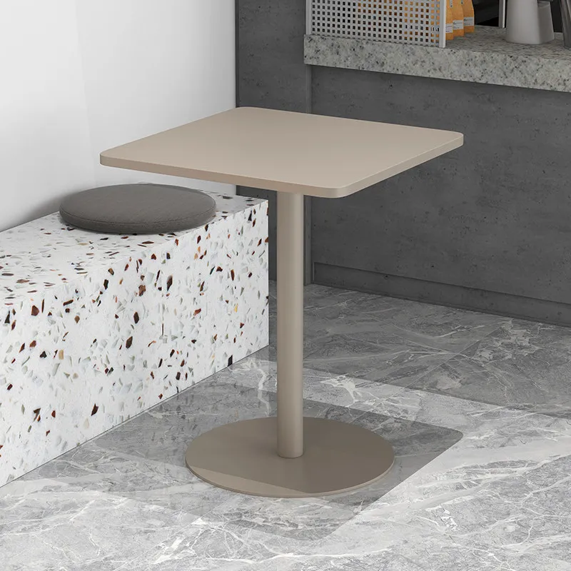 Commercial Coffee Table, Small Square Bistro Table for Milk Tea Shop & Snack Bar, Multi-Color Reception Desk for Cafe