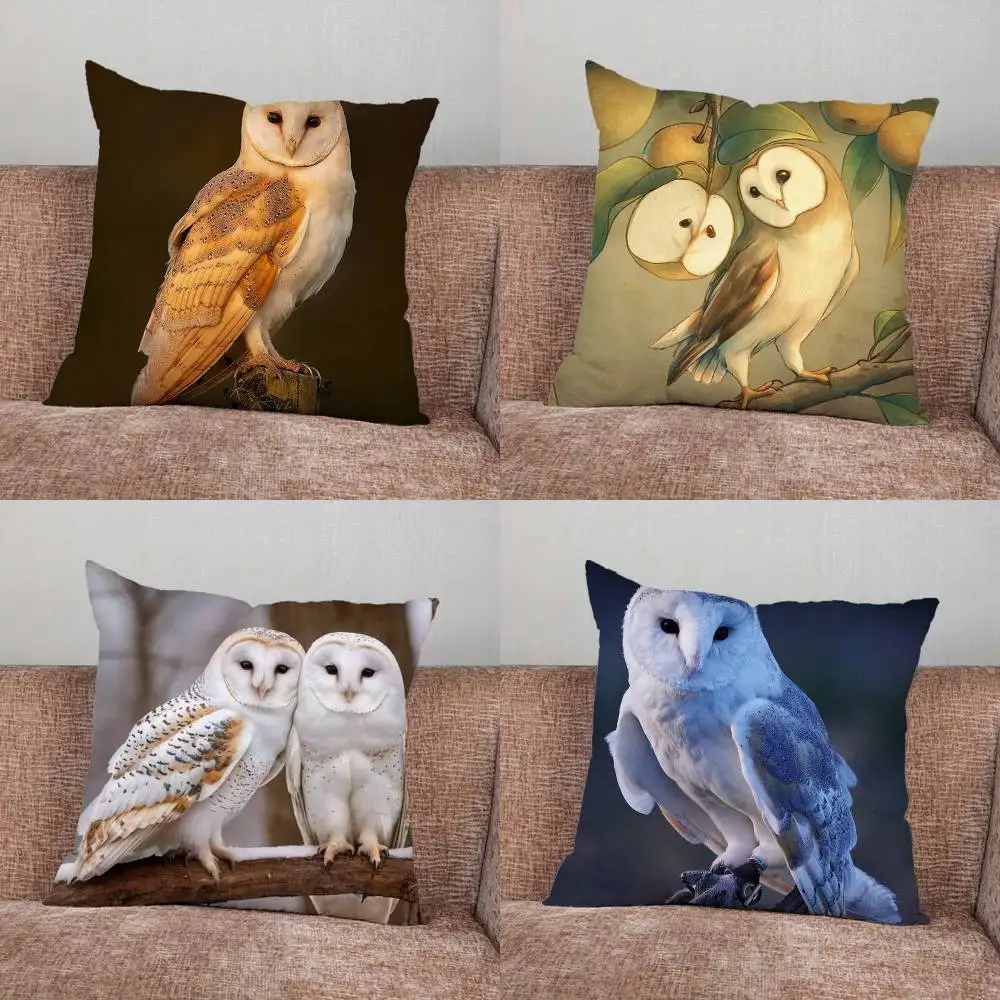 

Cute Barn Owl Pillow Case Pillowcase Home Sofa Cushions Car Cushions Pillowcover Office Pillowshell Pillow