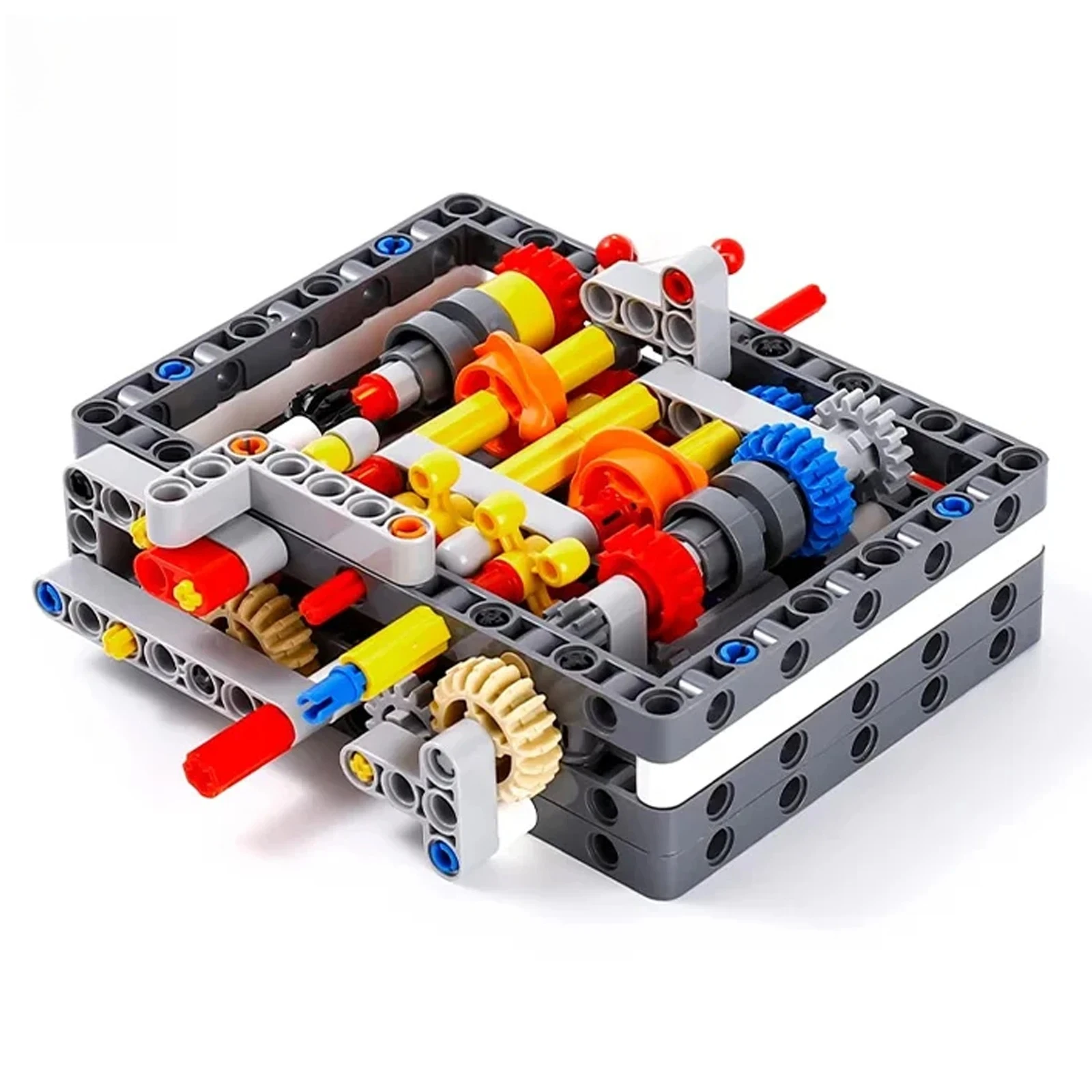 135PCS MOC-50877 Ultra-Compact 8+N+R Speed Sequential Gearbox Compatible with legoeds Technical Bricks Toys