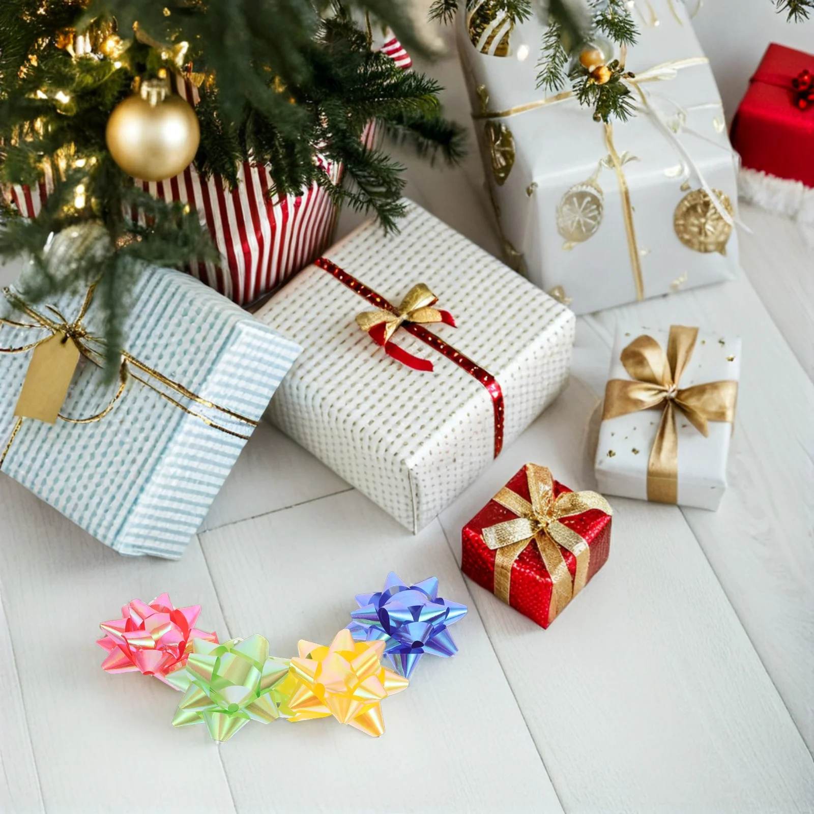 

100 Pcs Wedding Car Decoration Bows for Appliances Self-adhesive Pull Flower Bouquet Ribbon Bridal Present Wrapping