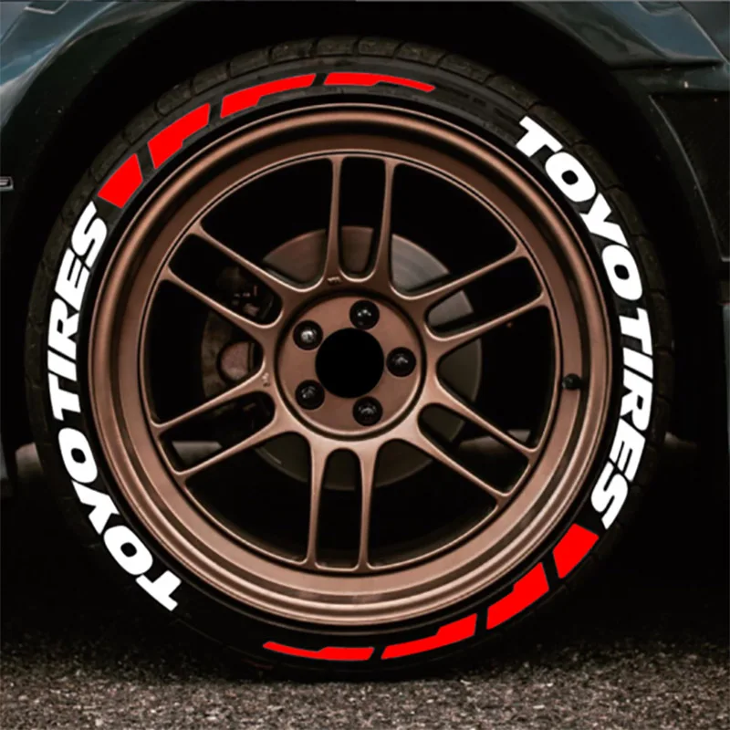 車のタイヤ文字ステッカー TOYO TIRES ゴム 3D 防水ブランド文字