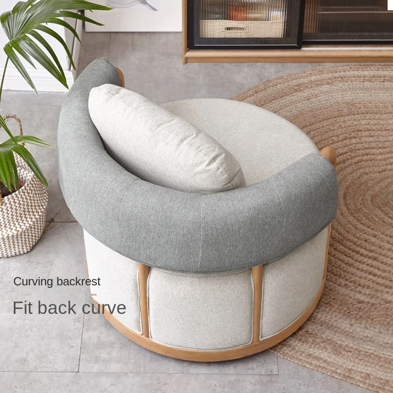 YY Simple Living Room Leisure Chair Nordic Small Apartment Rotatable Fabric Sofa