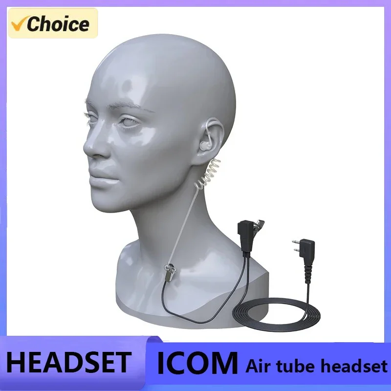 Acoustic Headset for ICOM Radio Earpiece Walkie Talkie Air Tube Headphone with Mic PTT IC-F3 IC-F11 IC-F15 IC-F16 IC-F21 IC-V80