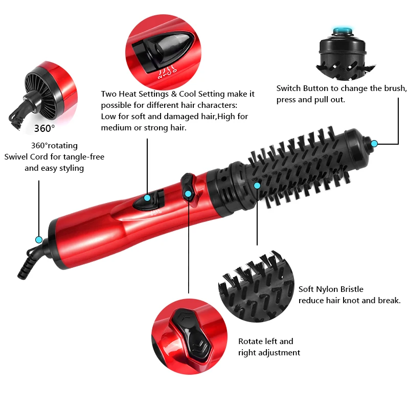 Professional Hair Straightener Titanium Flat Iron Straightener Air Combs Electric Hot Comb Blow Dryer Brush view 6