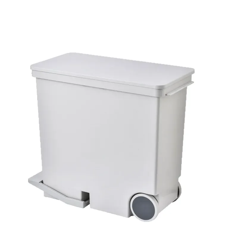 Large Pedal Trash Can with Lid Wheels Dual Compartment Sorting Bin High Capacity Waste Basket for Kitchen Home Office