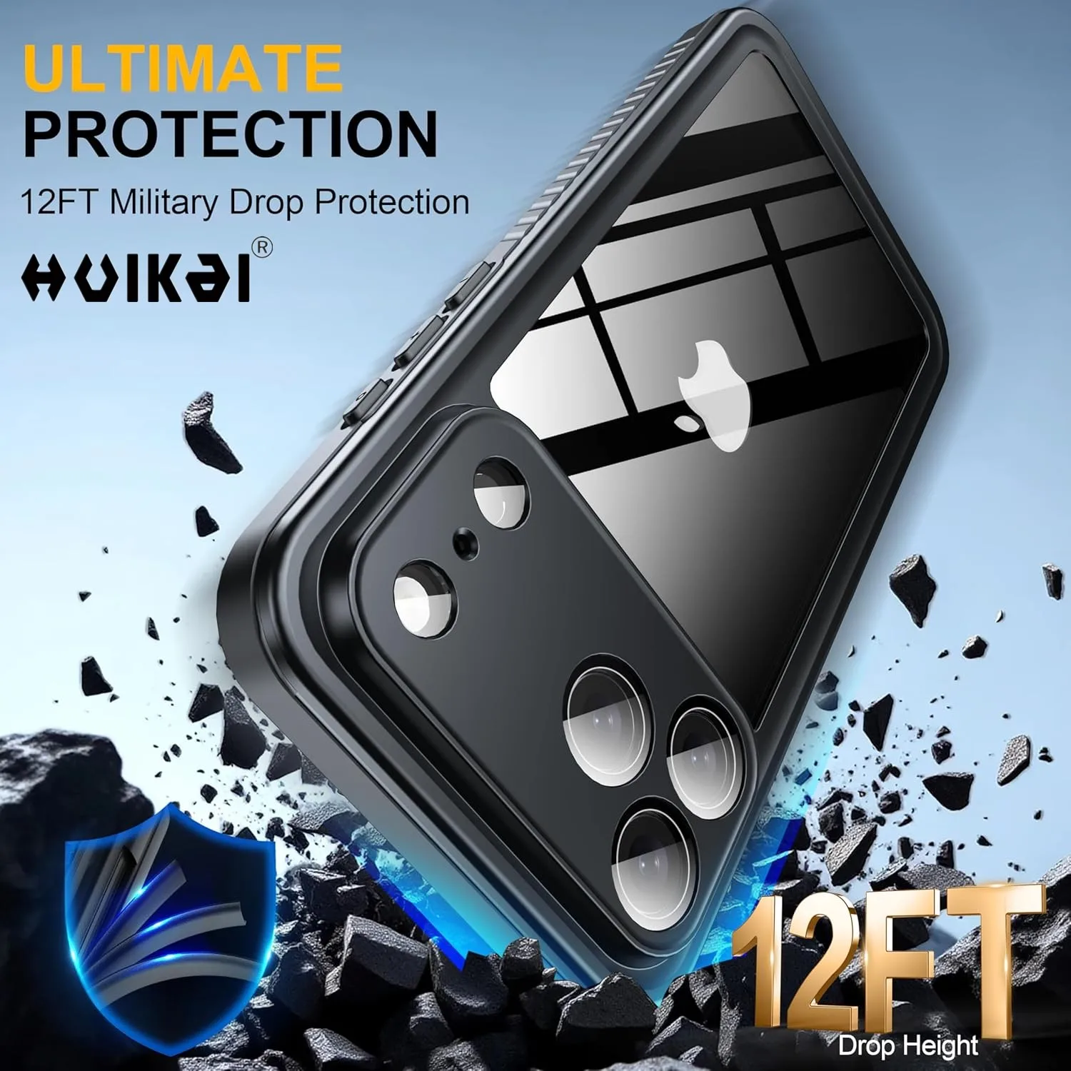 아이폰 17 프로 맥스 16 플러스 15 프로 맥스 15 14 13 14 프로 맥스용 방수 케이스 IP68 방진 보호 풀 바디 보호 케이스