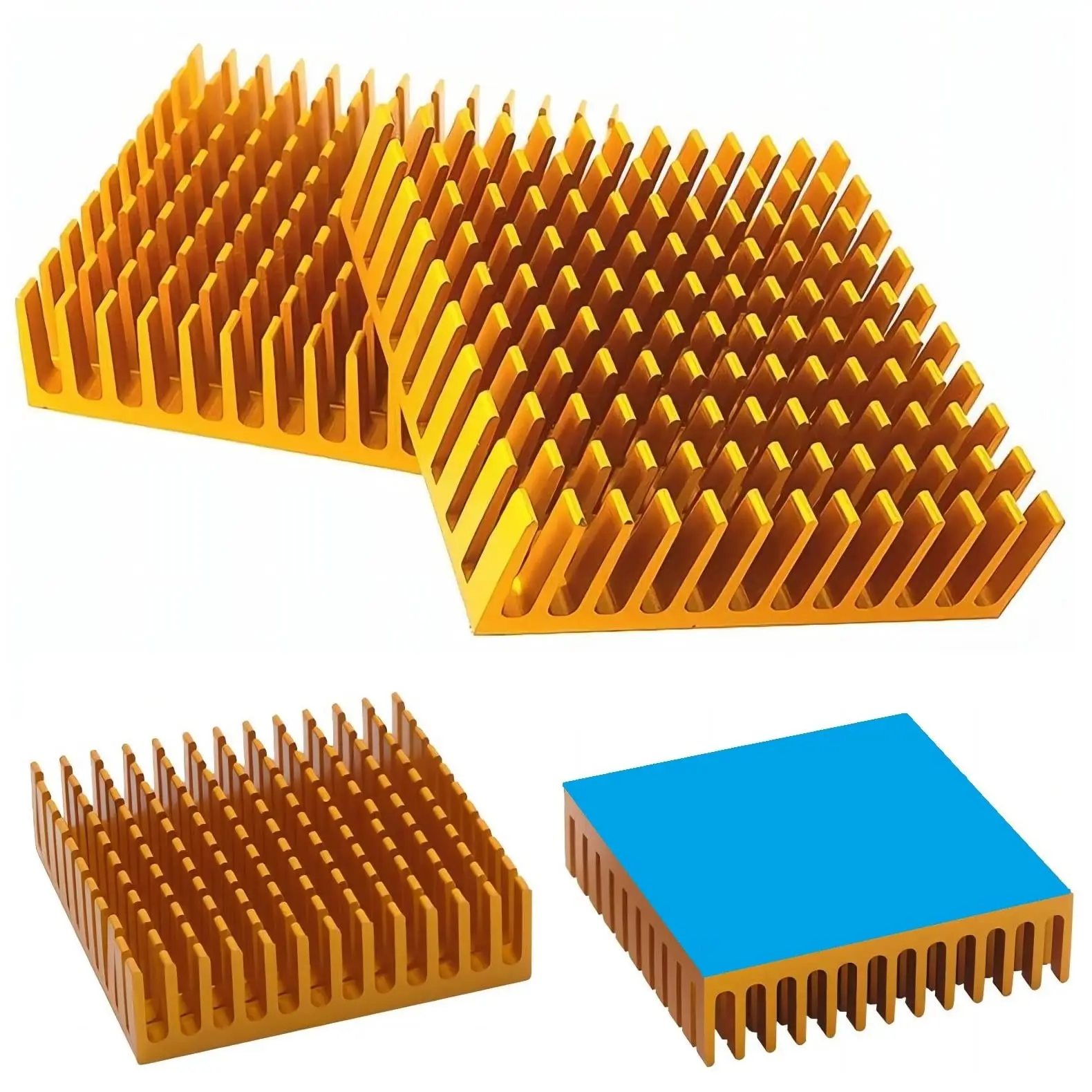 4Pcs 40mm Heatsink Back Side Thermal Conductive Tape Heatsink Kit 3D printer consumables 40mm x 40mm x 11mm Heat Sink Cooler