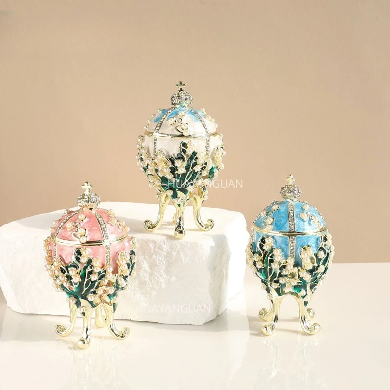 Enamel Color Jewelry Box Ornament Storage Exquisite Gift Living Room Decoration Adornos Para Casa Room Decorations Room Decor