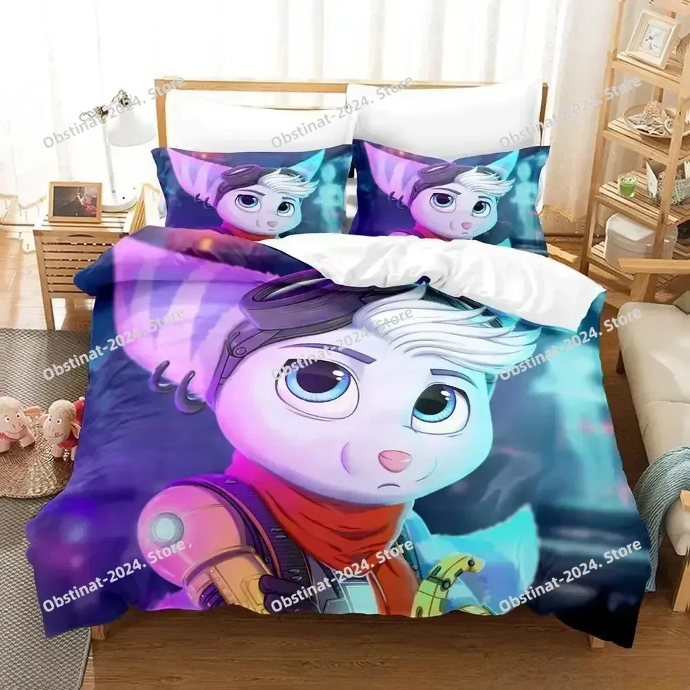 3d Print Game Ratchet Clank Rift Apart Bedding Set Printed With Pillowcase Duvet Cover Soft Single Double Queen Super King Size