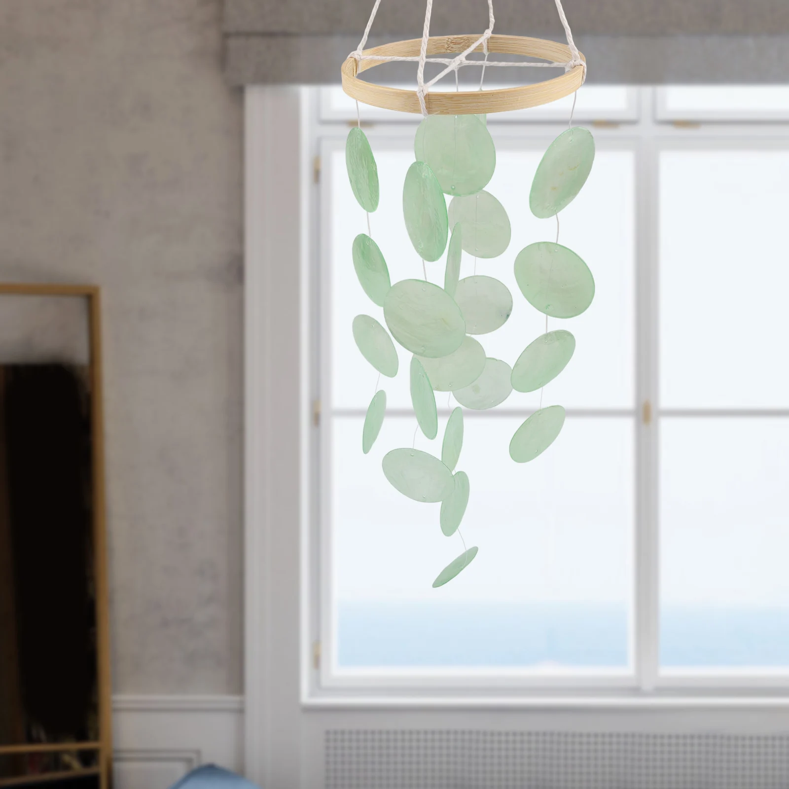 Boho Decor Shell Wind Chimes Garden Hanging Natural Shell Material Perfect For Outdoors Visual Appeal Unique Shell Garden Decor