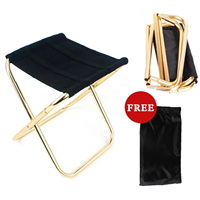 Outdoor Camping Chair Golden Aluminum Alloy Folding Chair With  Stool Seat Fishing Camping