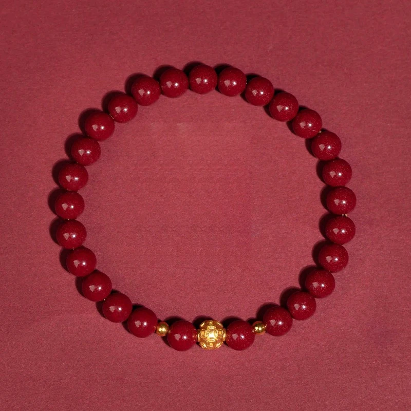 Purple gold sand , copper coin bead bracelet, high content