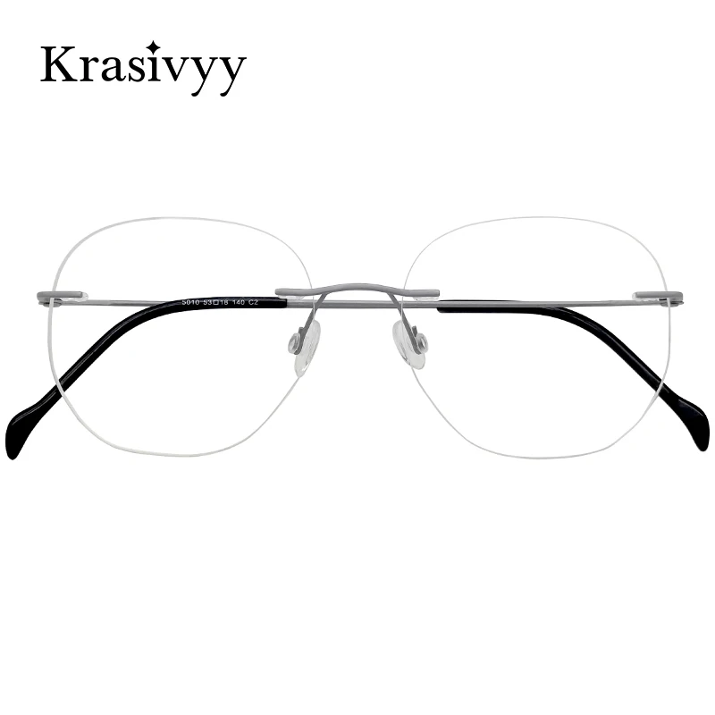 

Krasivyy Rimless Glasses Frame Men Titanium Myopia Prescription Square Eyewear Women Frameless Optical Screwless Eyeglasses