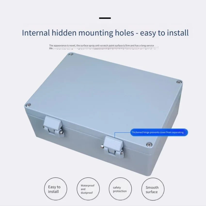 Outdoor Waterproof Aluminum Box with Hinge Metal Storage Box Cast Aluminum Box for Outdoor Use