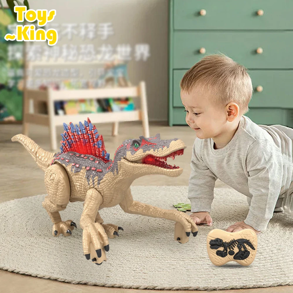 

Rc Toy Dinosaurs Smart Robot Electric 2.4G Remote Control Simulation Spinosaurus Model Toy with Light and Sound Children toys