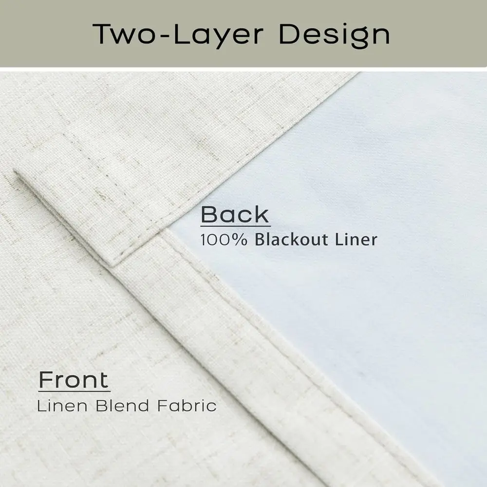 ผ้าม่านกันแสงแบบไขว้ทอผ้าลินิน รุ่น Unique Length 94 ชุด 2 ชิ้น สำหรับห้องนอนและห้องนั่งเล่น