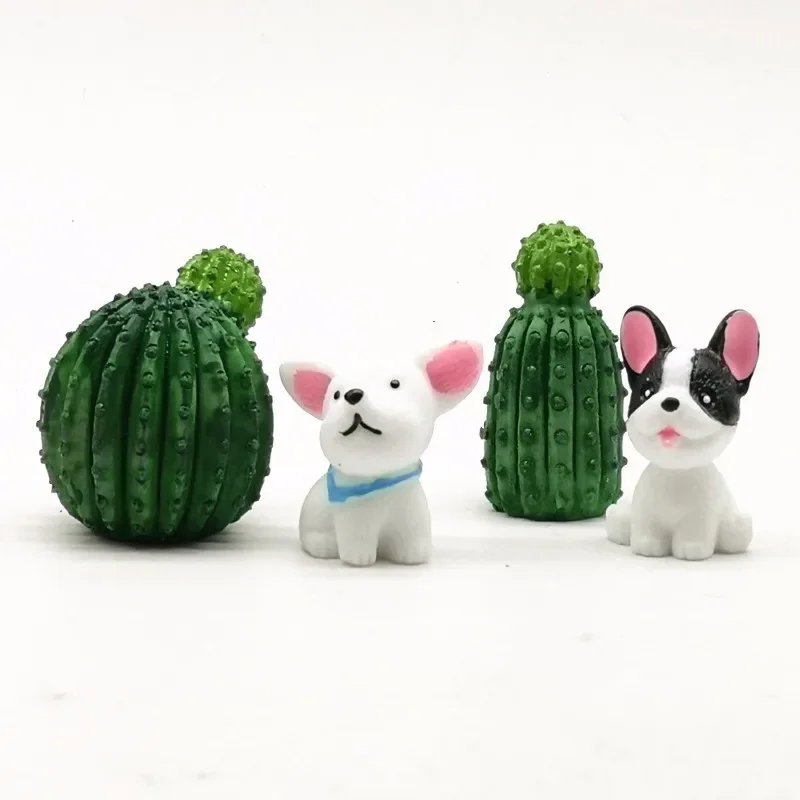 Mini Dog Puppy Miniature Cartoon Animal Figurine Cake Decoration Resin Craft Fairy Garden Decor Home Ornament DIY Accessories