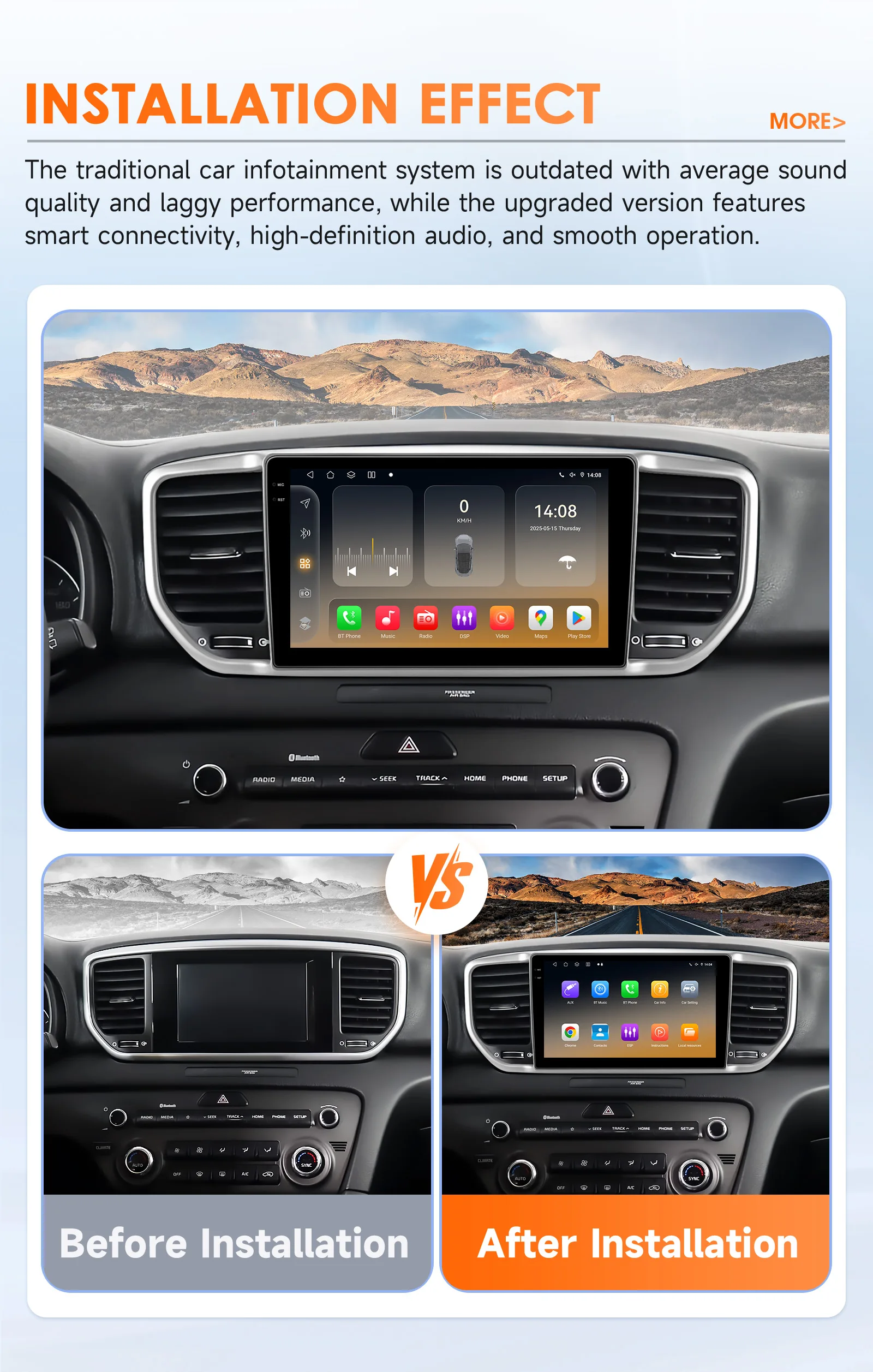 2din Android 14 Wireless Carplay Car Stereo GPS Navigation Auto WiFi RDS DSP For For Kia Sportage 4 Ql KX5 2018 2019 2020 2021