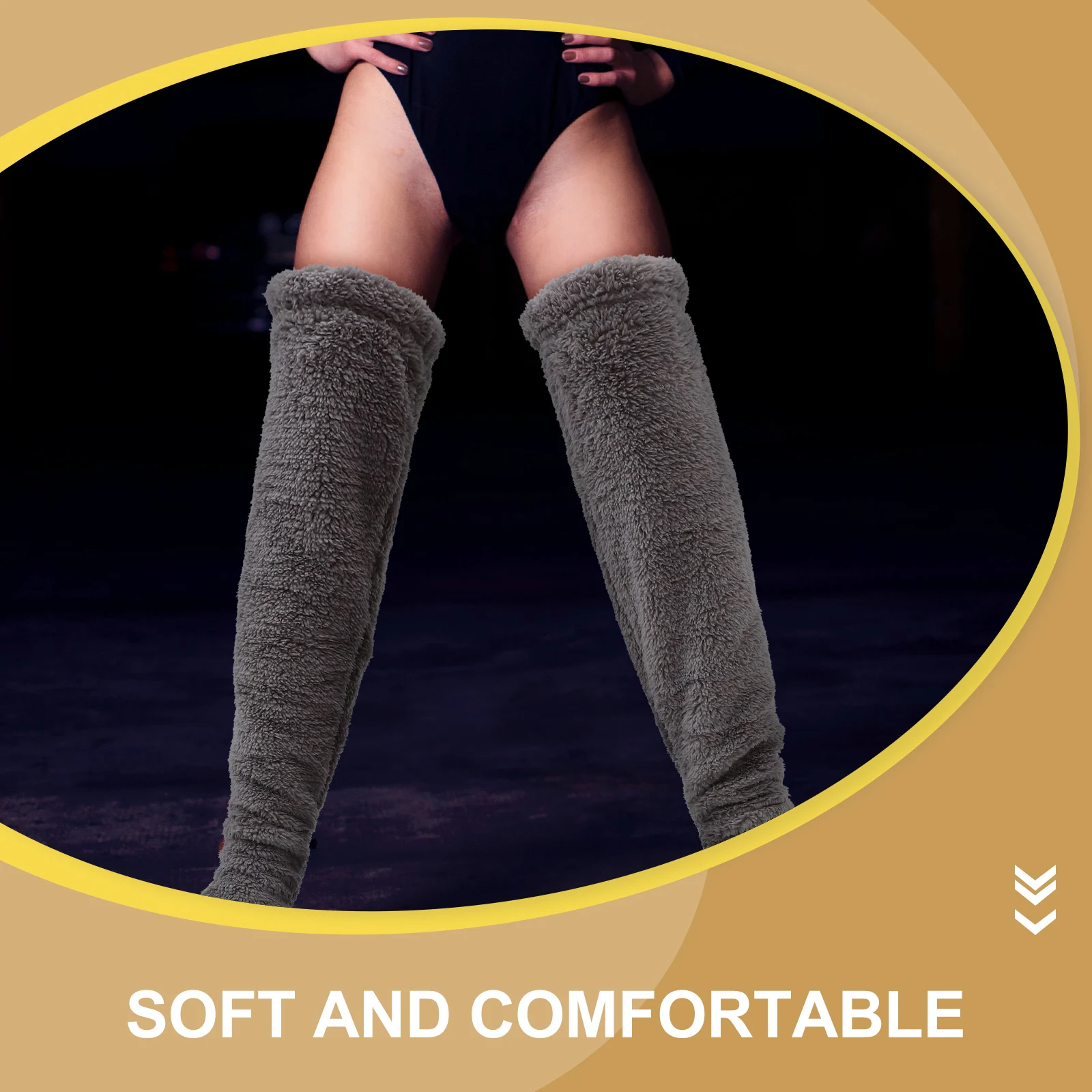 

2Pcs Warm Socks Thermal Leg Warmer for Winter Cozy Stockings Anti Soft Knee Elderly Men Women Home Use Lamb