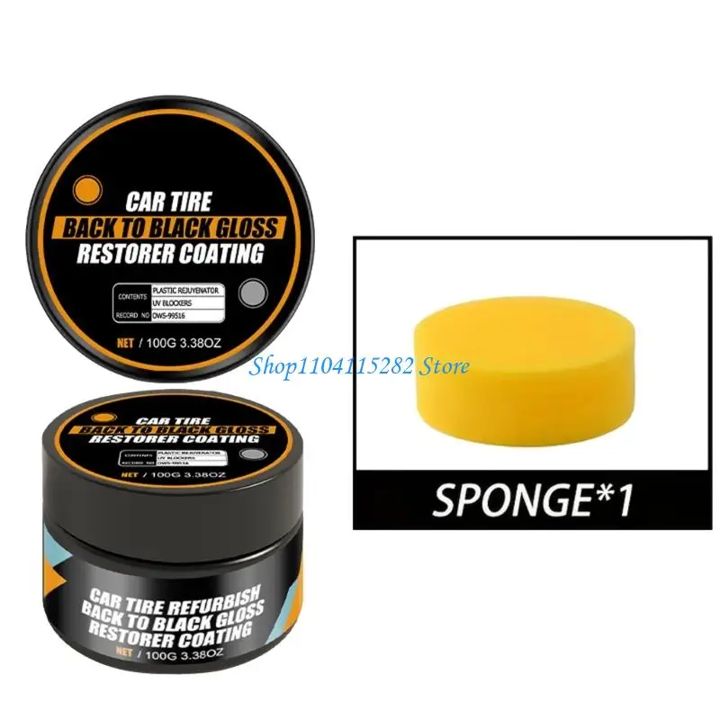 

Car Tire Coating Tyre Gloss Plastic Rubber Wheel Restorer Cream Paste
