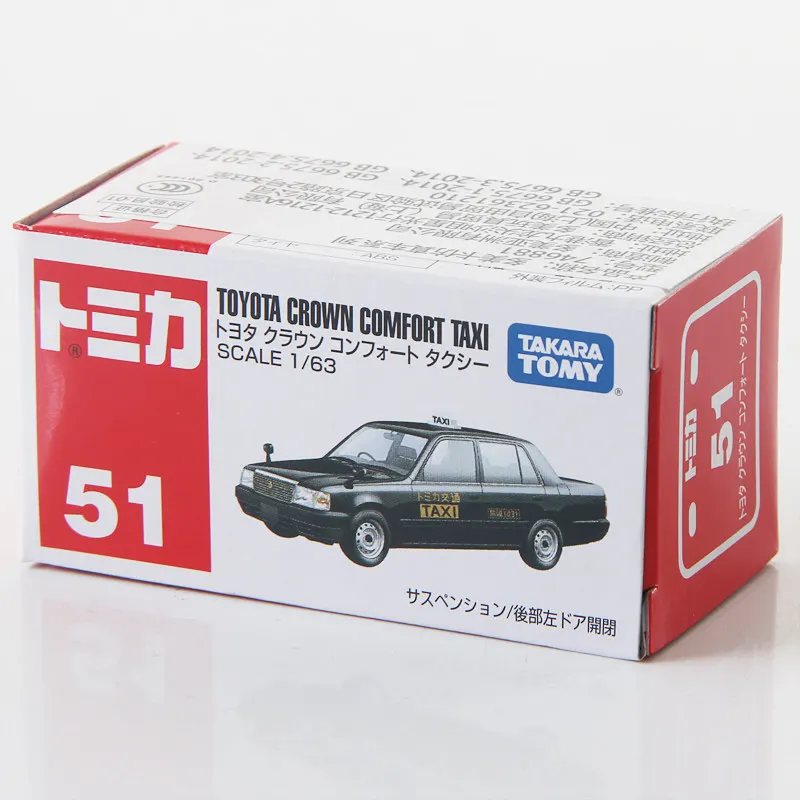 En Stock, Original TOMY Tomica 51 Toyota Crown Comfort Taxi 746881 1/63, Modelo de Taxi Japonés Fundido a Presión, Caja Roja