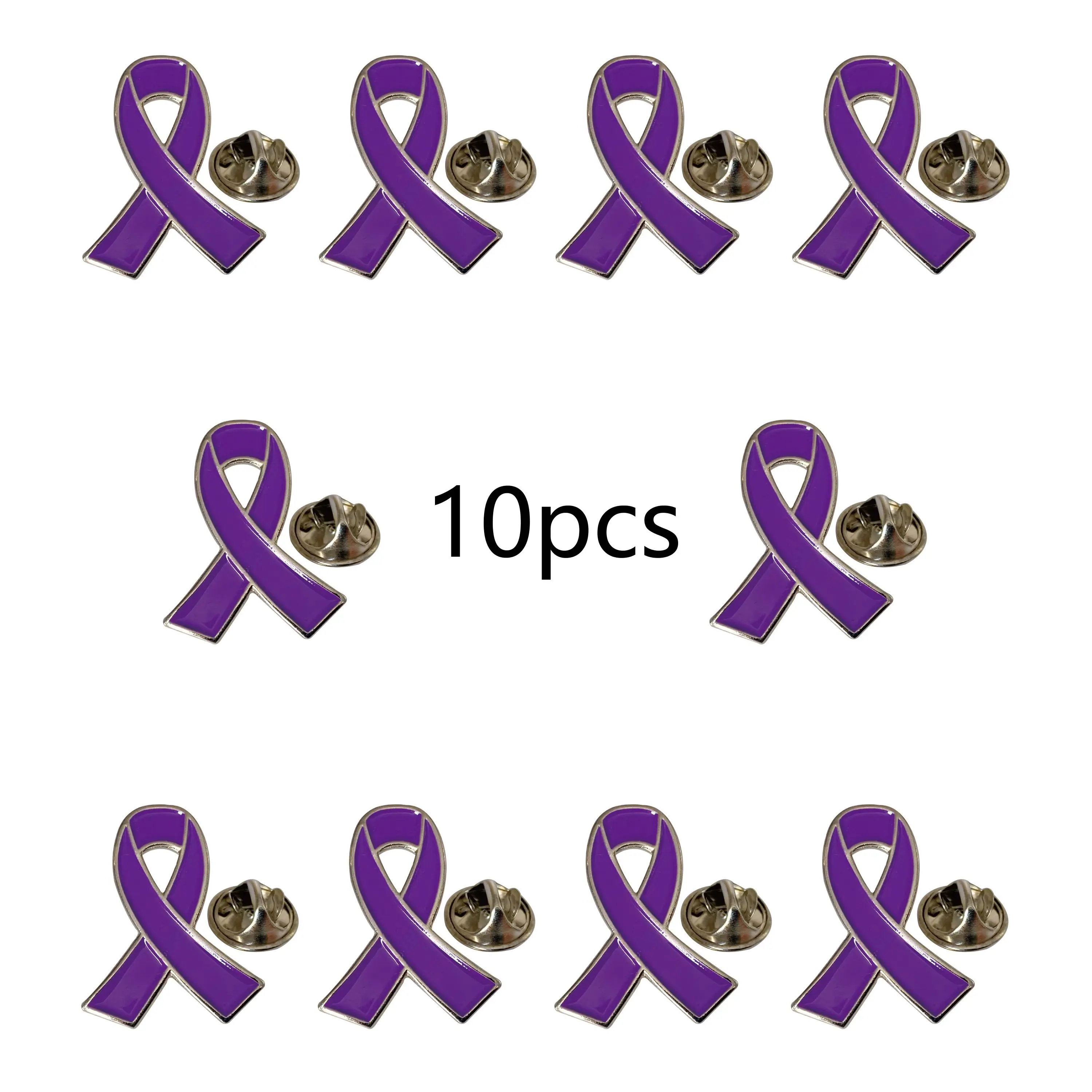 

Purple Ribbon Awareness Lapel Pin Bulk Individual Pack Lupus, Violence, Alzheimer & Cancer Awareness Brooch