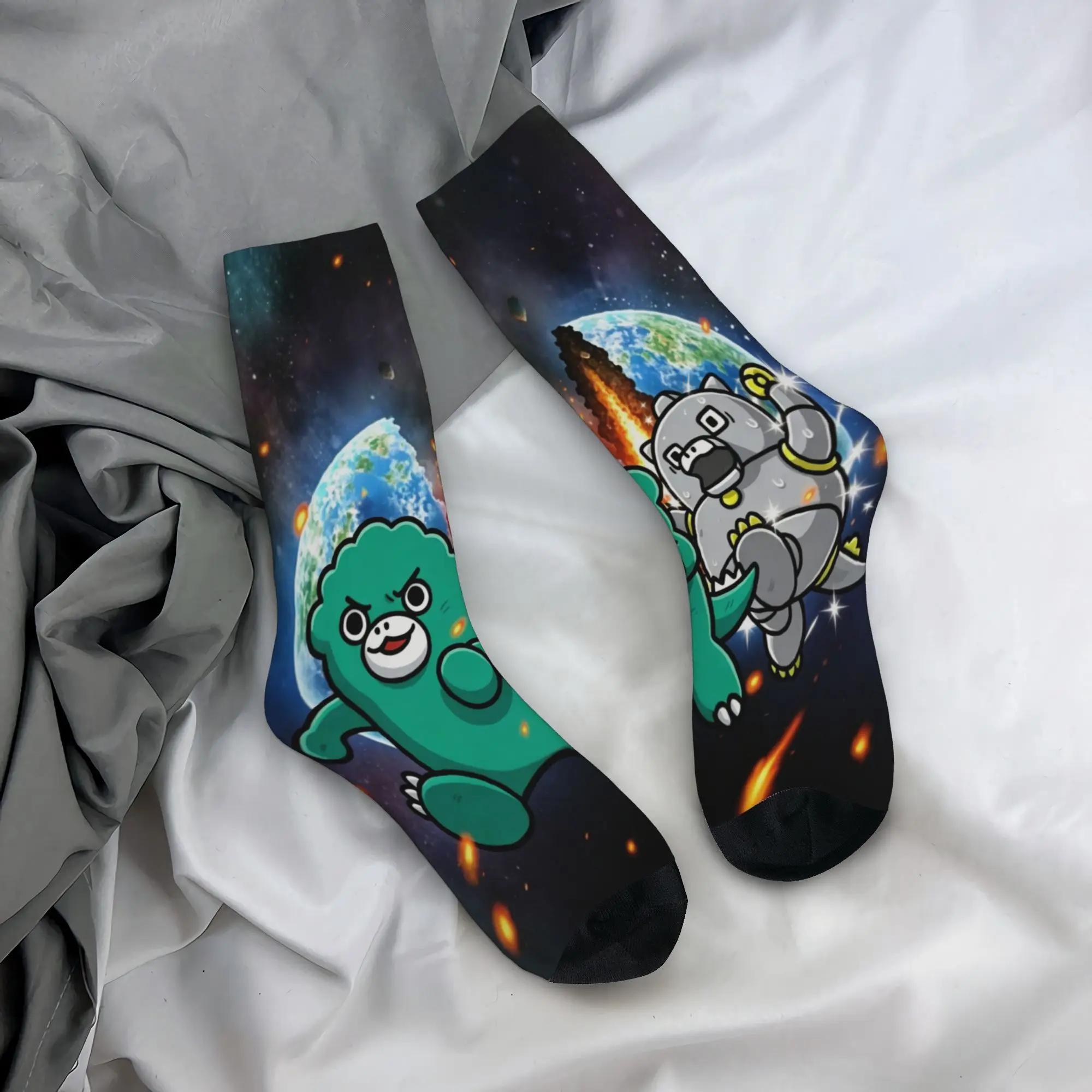 Chibi Monster Raids Again Socks Men Women Polyester Casual Movie Socks Novelty Spring Summer Autumn Winter Middle Tube Socks