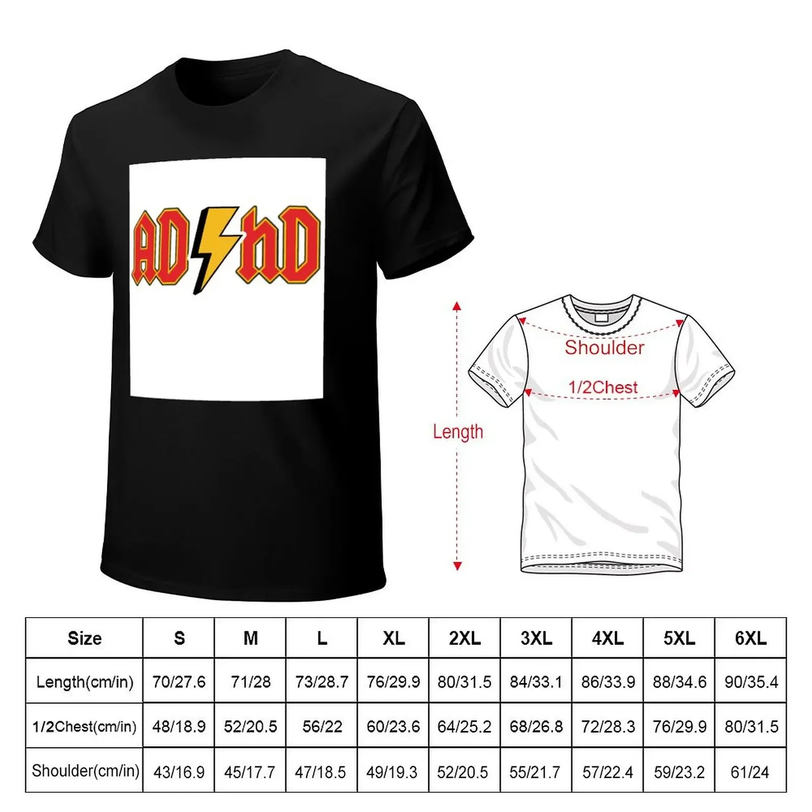 AD/HD vs. AC/DC T-Shirt cheap stuff man t shirt boys animal print vintage clothes for men