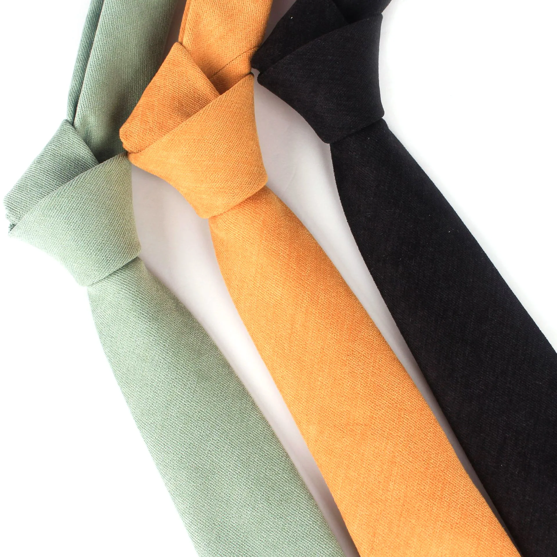 

Men's Tie Solid Color Twill Cotton Tie Monochrome European and American Fashion Men's Neck Accessories Wedding Agent