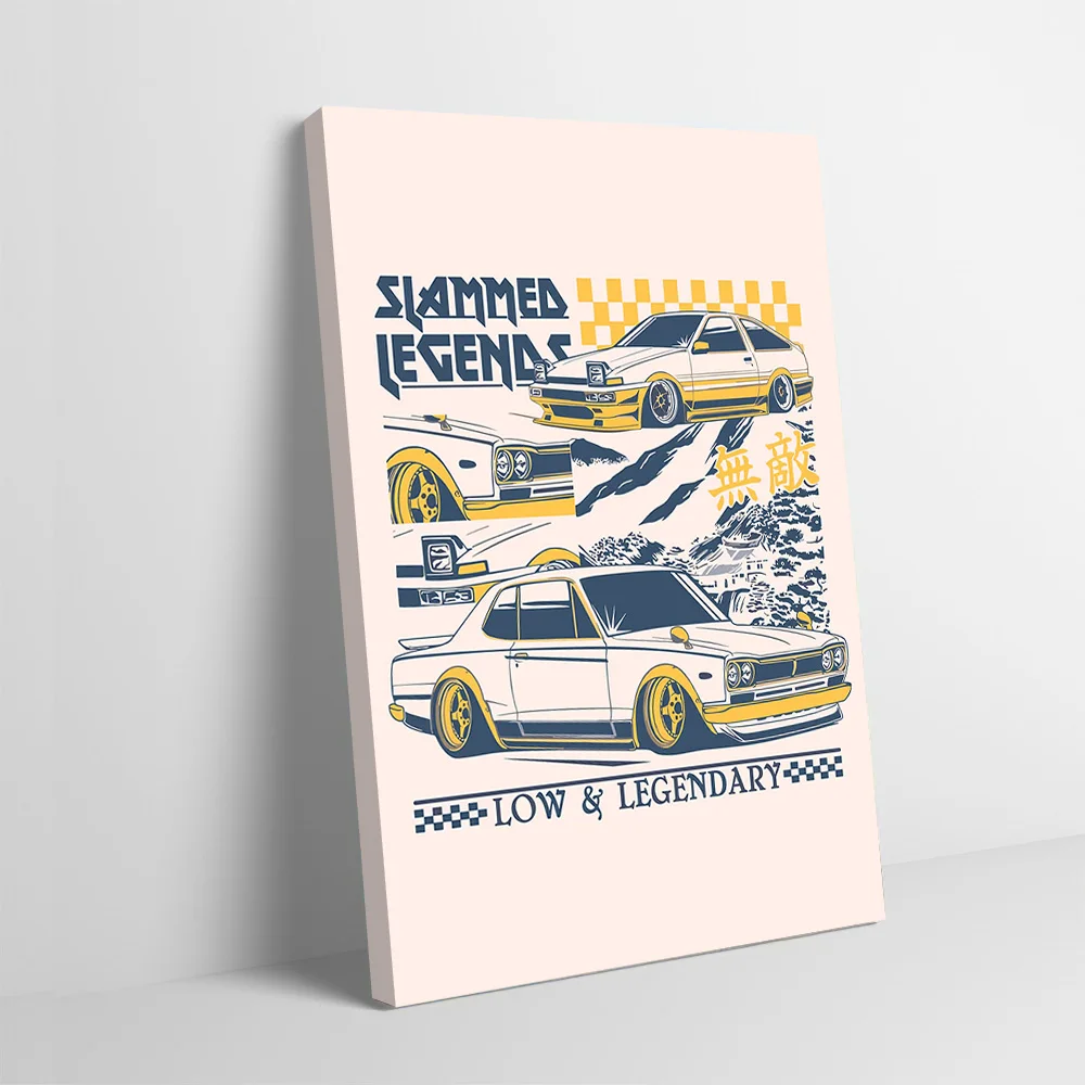Slammed Legends Cars Printing Poster Custom Pictures Wall Art Canvas Painting Gift for Room Decorating Interior Decoration Mural