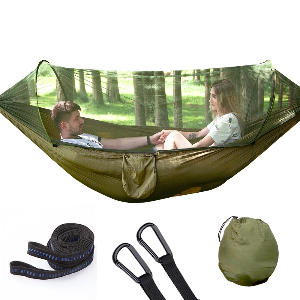 

CX automatic quick-opening hammock with mosquito net, outdoor single and double nylon camping mosquito net hammock