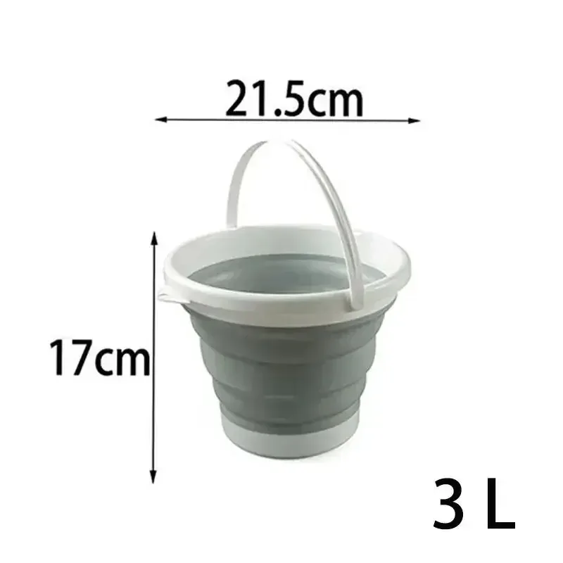 3L Collapsible Pail Comfort Handle For Camping Fishing Travel Kitchen Gardening Regular Cleaning