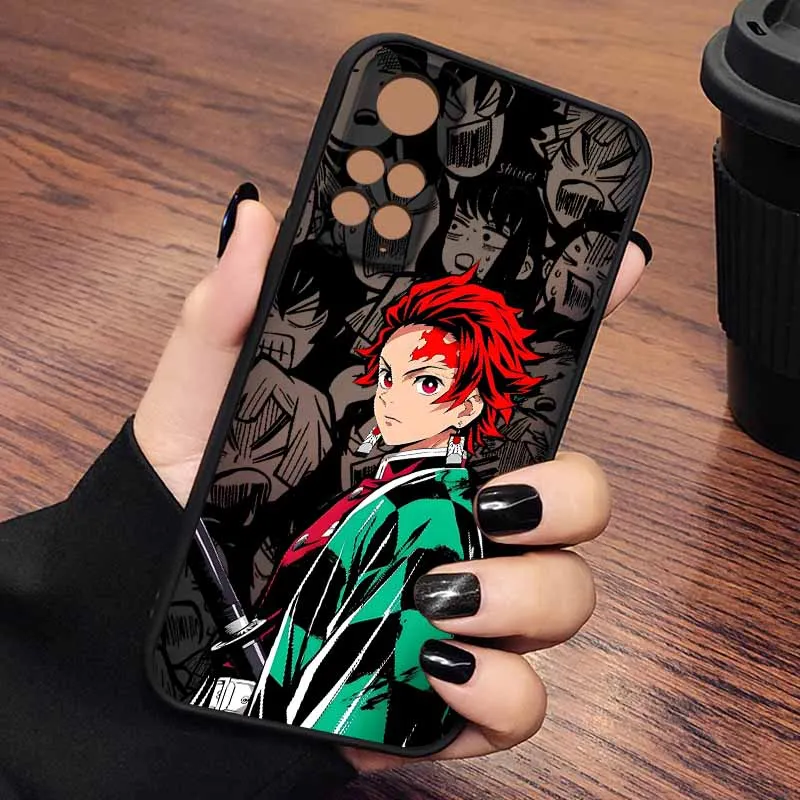 شيطان القاتل أنيمي لطيف ل Xiaomi Redmi ملاحظة 14 13 12S 12 توربو 11T 11E 11S 10S 10 برو زائد ماكس متجمد جراب هاتف #4