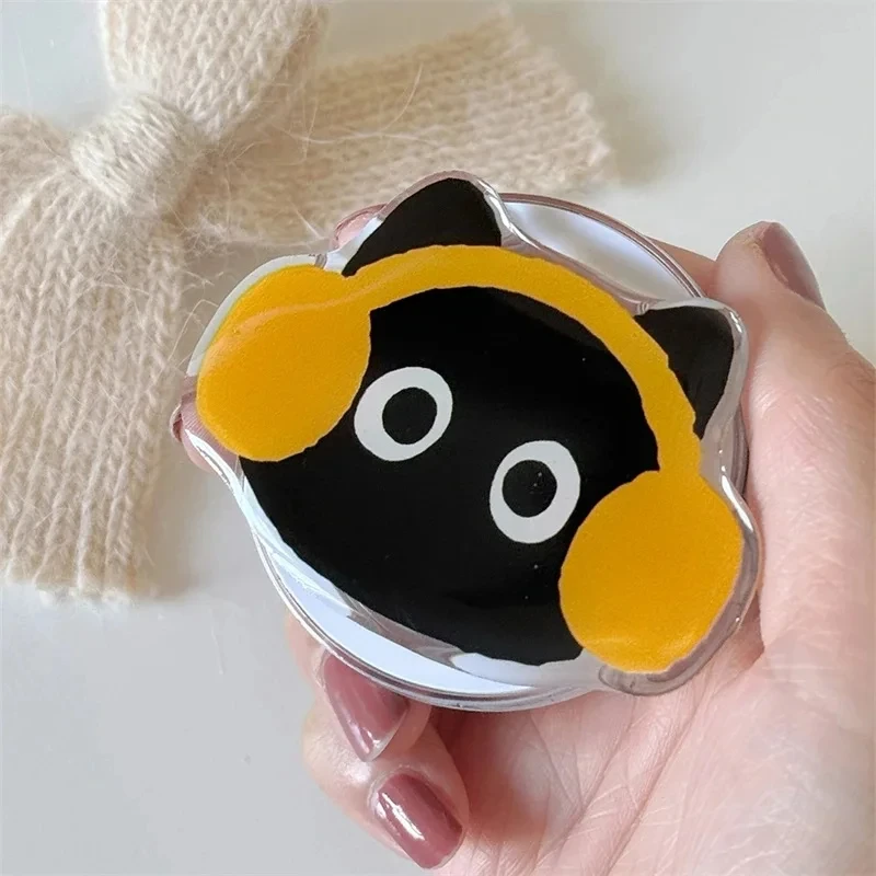 

Headphones Black Cat For Magsafe Magnetic Phone Grip Tok Griptok Stand For iPhone Funny Foldable Wireless Charging Holder