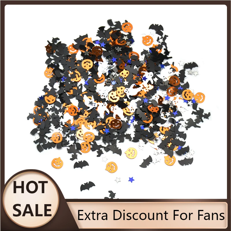 Hot Halloween Table Decoration Spooky Confetti Pumpkin Spider Web Witch Bat Throw Confetti Sprinkle Party Supplies