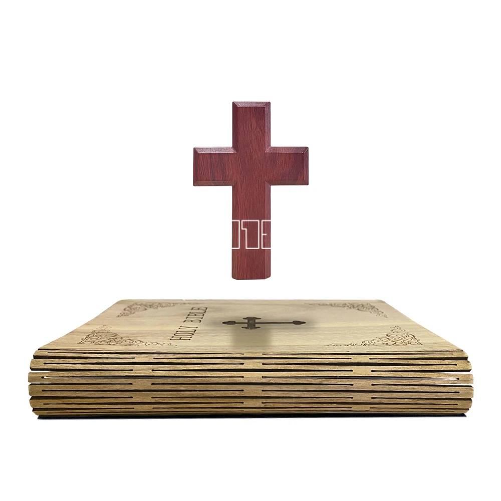 HCNT  New Design Levitating James Christian Holy Bible Book Bible Cross  For Gift