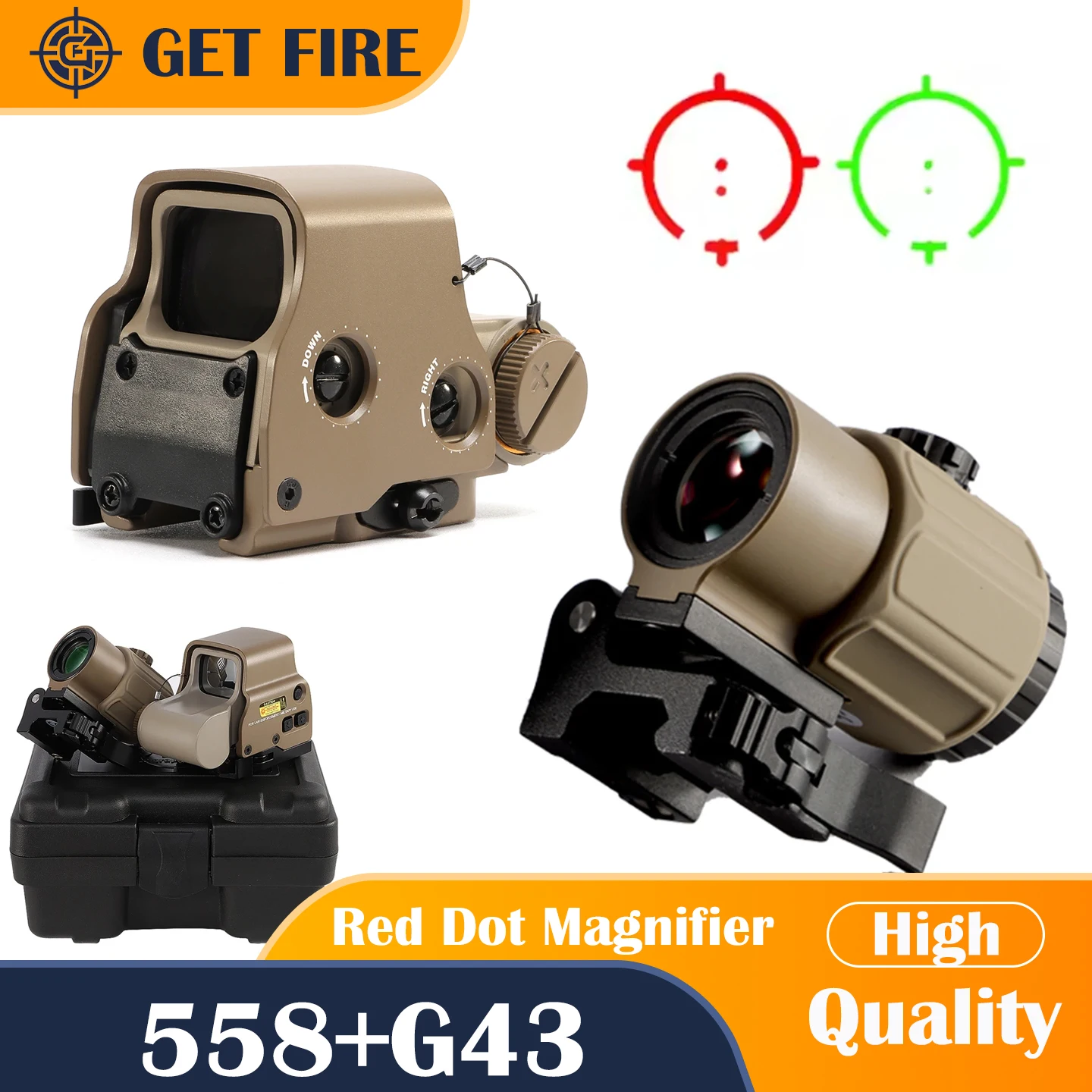 

Тактическая лупа для страйкбола 558G43 558 553 EXPS3 Red Dot Combo Scope Optics QD Mount Weaver Fit 20 мм Крепление на рейку с полной маркировкой